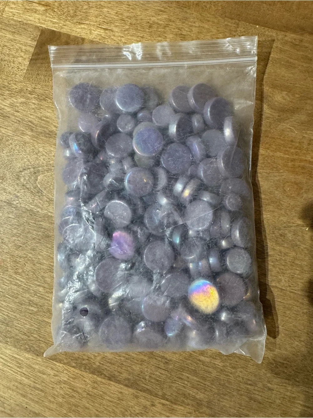 Lot of Iridescent Lavender Round Mosaic Tiles